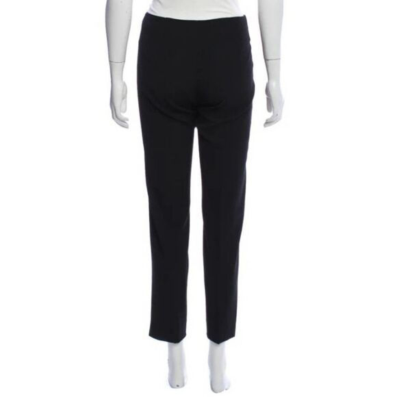 Piazza Sempione Black Wool Pants IT38 Straight Leg Mid Rise Career Designer 26" - Picture 1 of 8